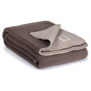 Merino wool blanket in brown and beige | MoST