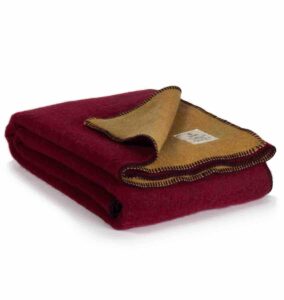 Merino wool blanket in red and yellow | MoST