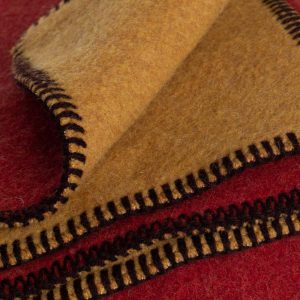 Merino wool blanket in red and yellow_macro | MoST