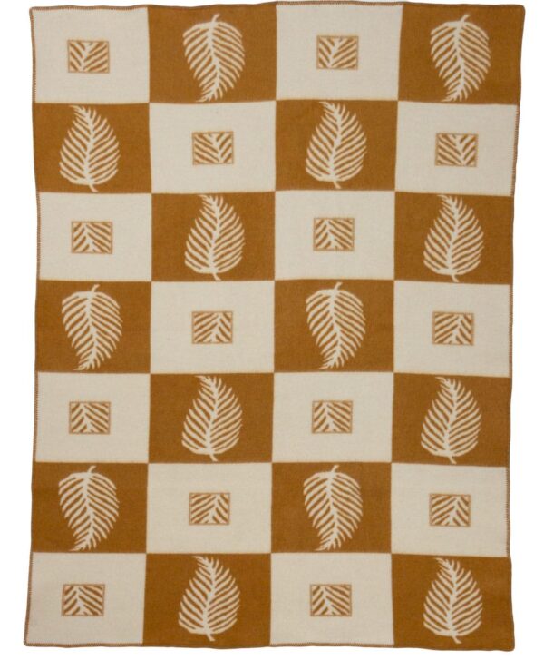 Merino Blanket Leaf in ocher | MoST