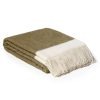 Herringbone Wool Throw Florence in khaki green | MoST