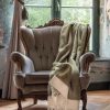 Herringbone Wool Throw Florence in khaki green | MoST
