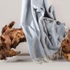 Merino and Cashmere Blend Throw Milano – blue | MoST