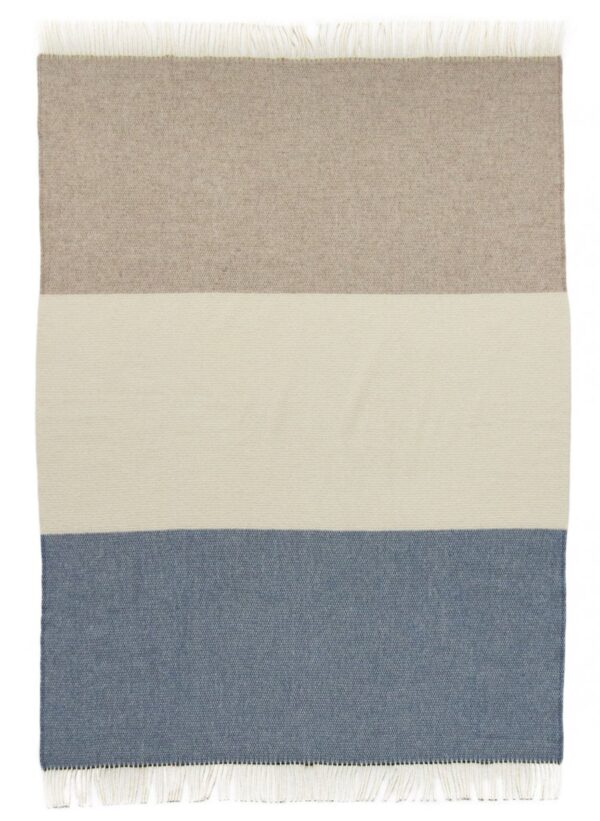 Throw blanket in beige and blue | MoST