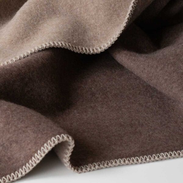 Merino wool blanket in brown and beige_macro | MoST