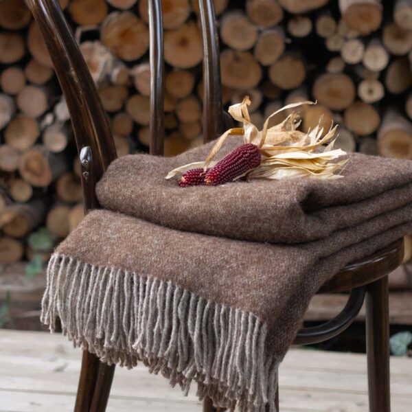 Brown wool throw Hot Chocolate | MoST