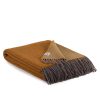 Reversible wool throw Oriental Day in yellow shades | MoST