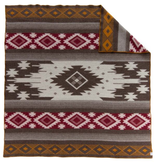 Pure wool blanket Tribe in beige-red | MoST