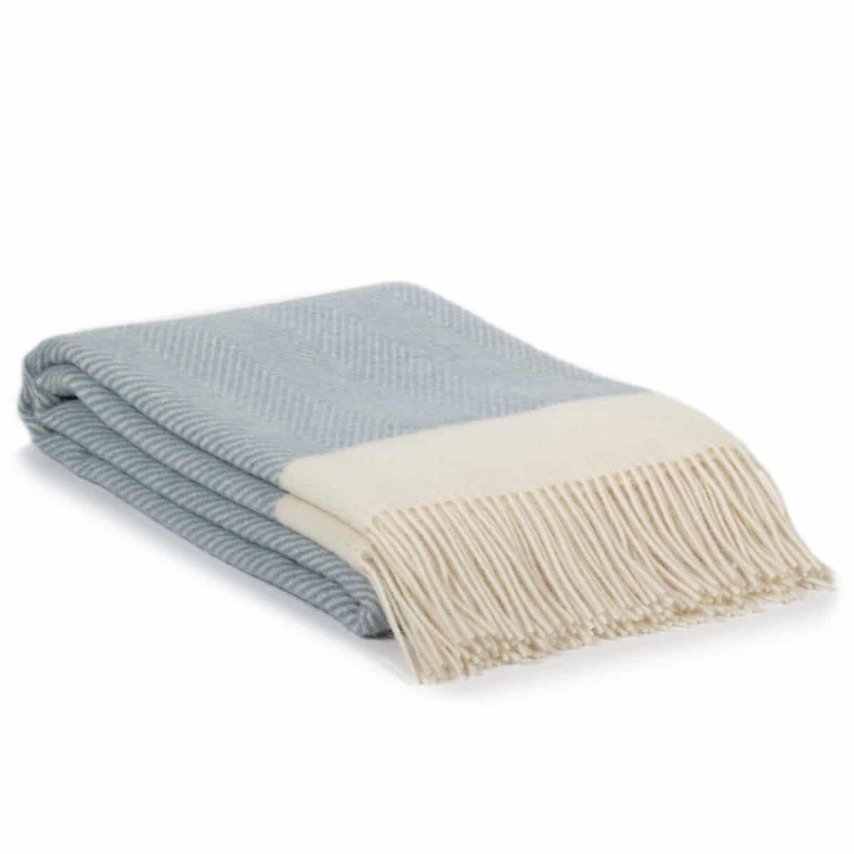 Wool Throw Blanket FLORENCE – light blue