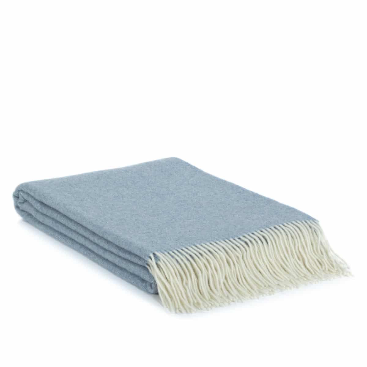 Merino/cashmere Throw Blanket MILANO – blue