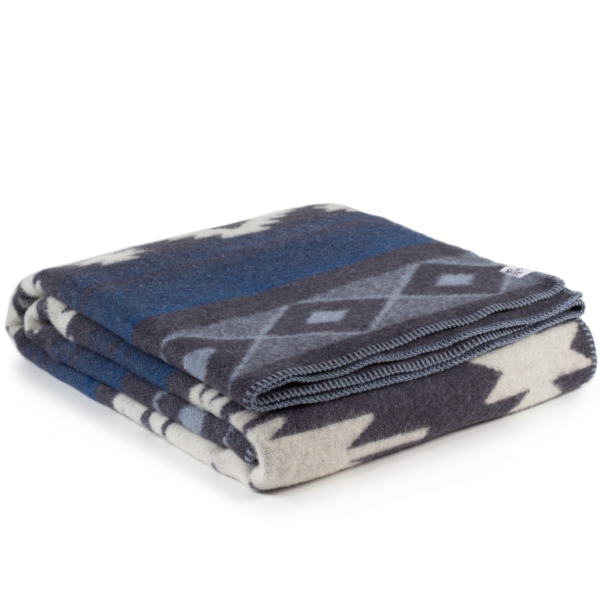 Wool bed Blanket TRIBE – double – blue