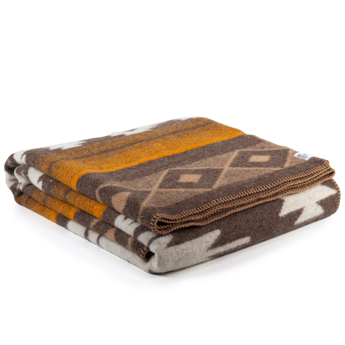 Wool bed Blanket TRIBE – double – bronze