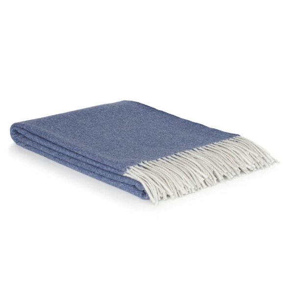 Cashmere/Merino Throw Blanket TIBET – blue