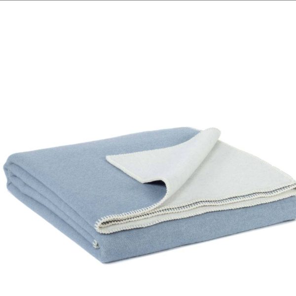Wool bed Blanket BLUE FOG – single