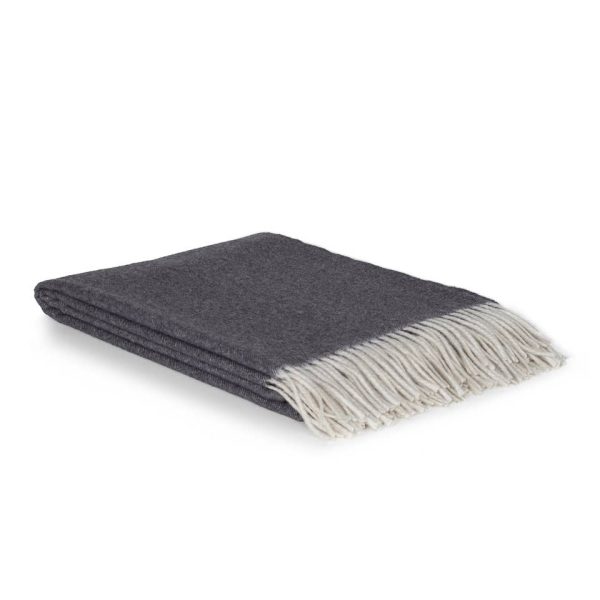 Cashmere/Merino Throw Blanket TIBET – dark gray