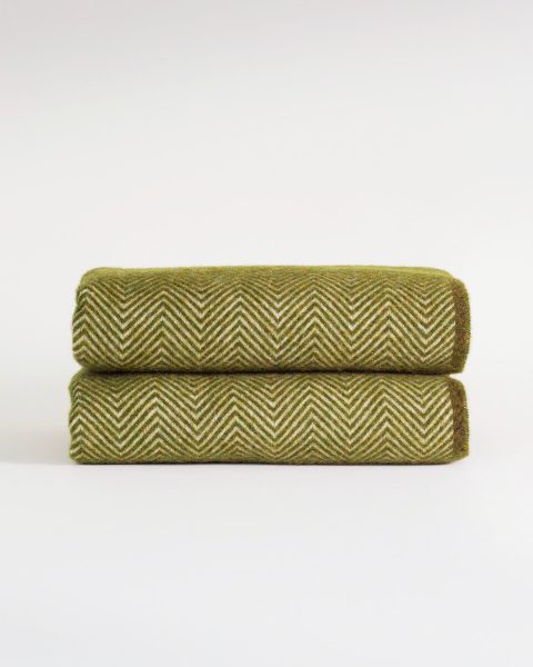 Wool Throw Blanket Denver olive