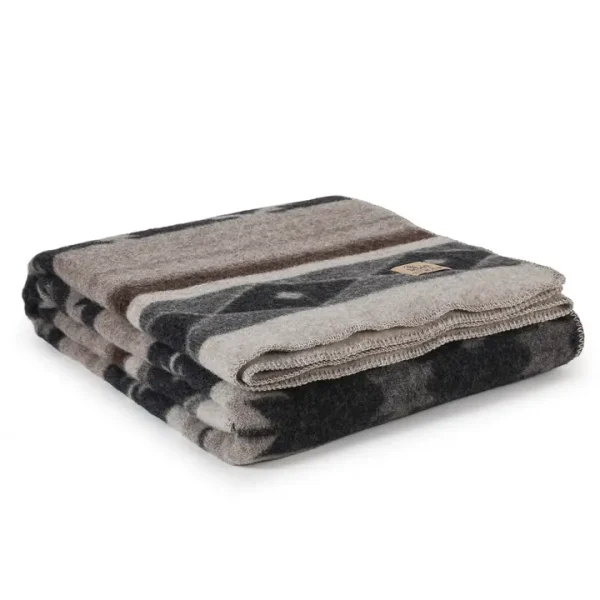 Wool bed Blanket TRIBE – double – beige