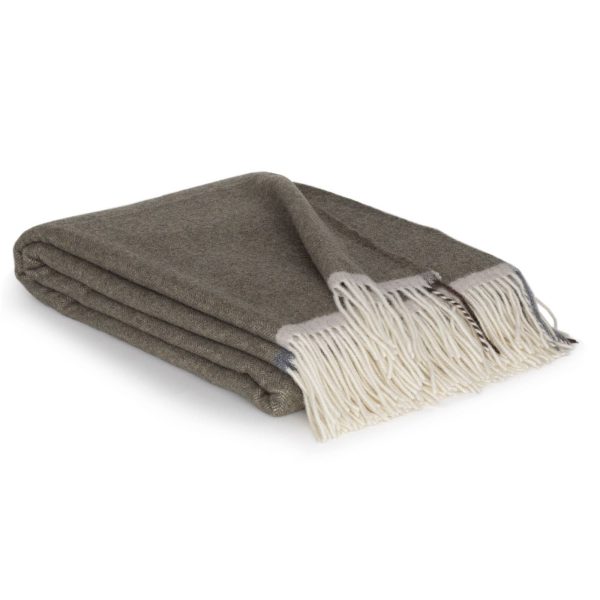 Merino/cashmere Throw Blanket MILANO Verde Orlo