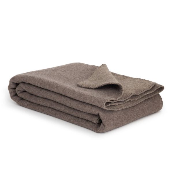 Merino wool bed blanket GRIZZLY – single – brown
