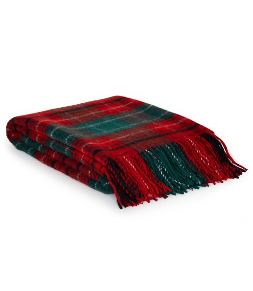 Wool Throw Blanket TARTAN NOEL – red, green