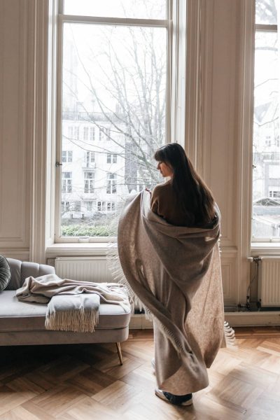 Merino/cashmere Throw Blanket MILANO – brown