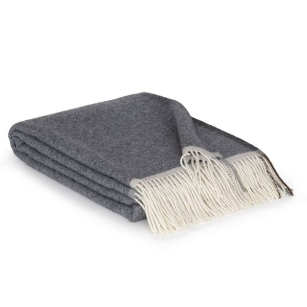Merino/cashmere Throw Blanket MILANO Grigio Orlo