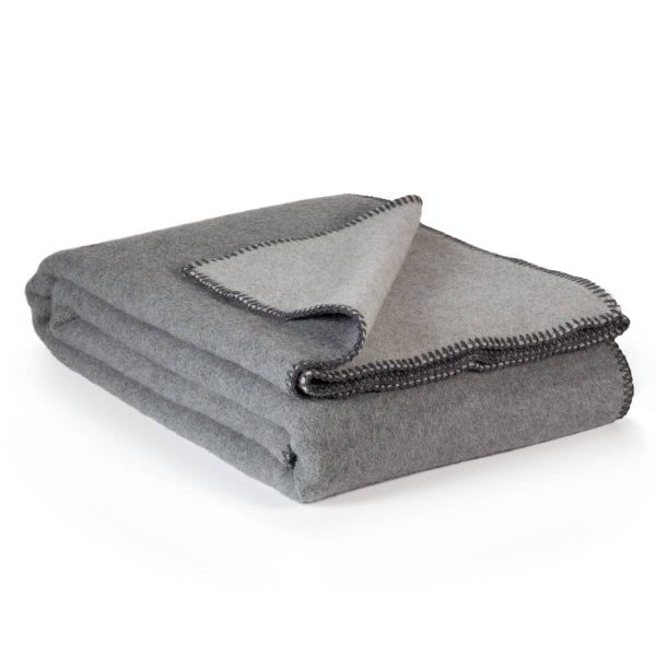 Merino wool bed blanket SHADOW  – double – gray