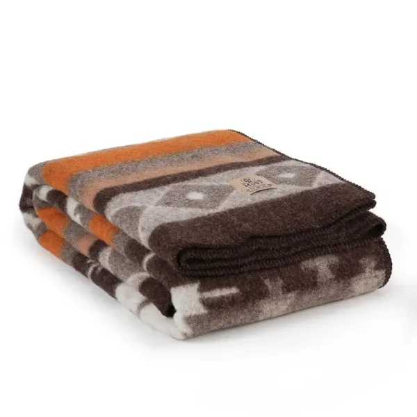 Wool bed Blanket TRIBE – single – bronze
