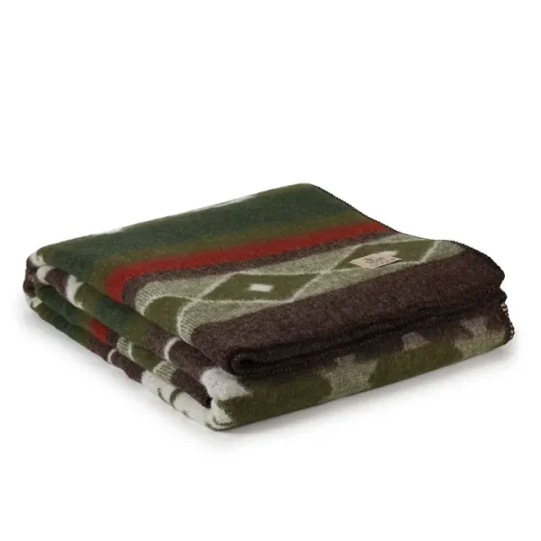 Wool bed Blanket TRIBE – double – green