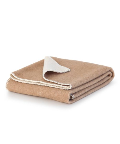 Wool crib blanket CAMEL – 100 x 140 cm