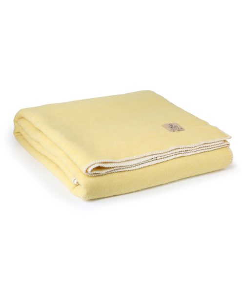 Wool bed blanket LEMON – double