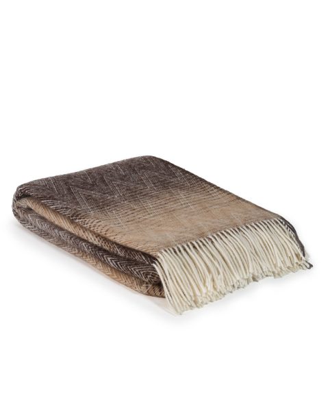 Wool throw blanket MANORIA Savana – multi-colored brown