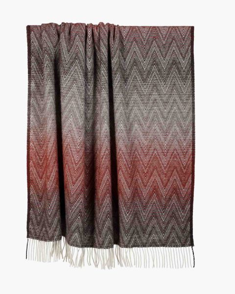 Wool throw blanket MANORIA Alba – multicolored red