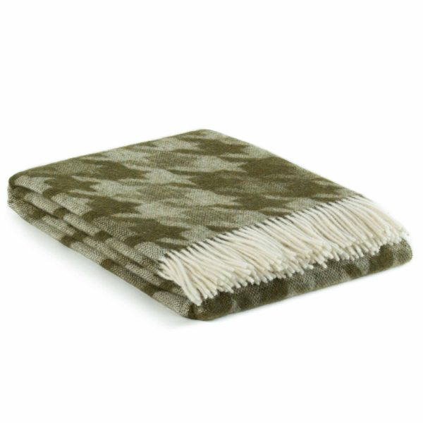 Wool throw blanket LUCCA green