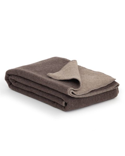 Merino wool bed blanket GRIZZLY – single – brown