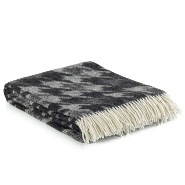 Wool throw blanket LUCCA grey