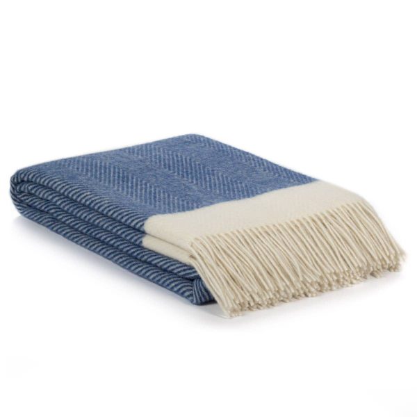 Wool throw blanket FLORENCE – blue