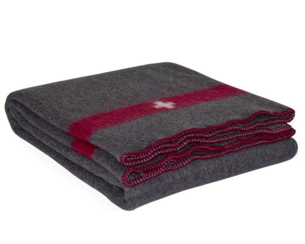 Merino wool blanket SWISS ARMY – grey