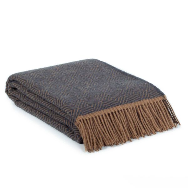 Wool throw blanket VENEZIA Blue