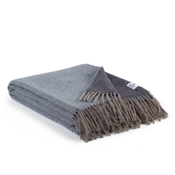 Wool throw blanket DENIM