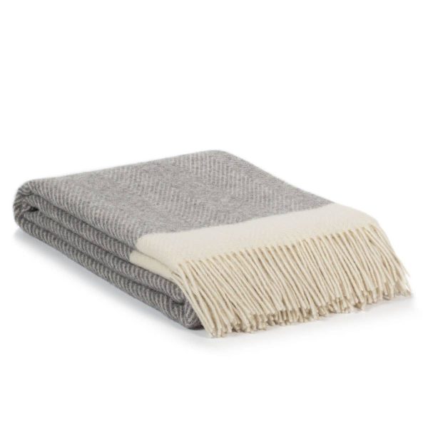 Wool throw blanket FLORENCE – gray