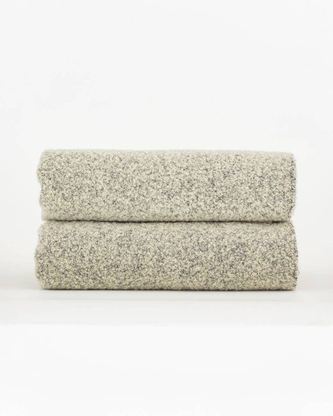 Wool bouclé throw blanket PARIS ivory