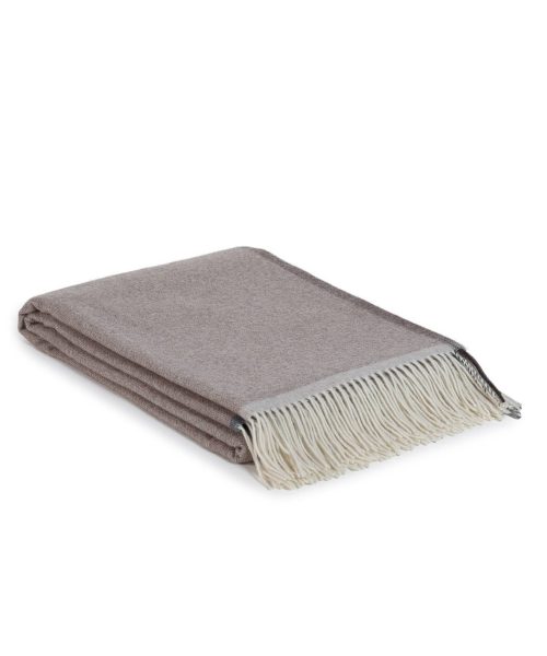Soft Cashmere & Merino wool throw blanket MILANO brown