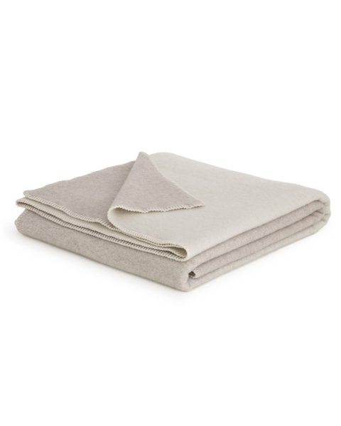 Soft Cashmere & Merino wool bed blanket IVORY DUNE double