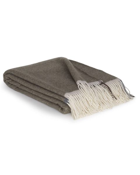 Soft Cashmere & Merino wool throw blanket MILANO Verde Orlo