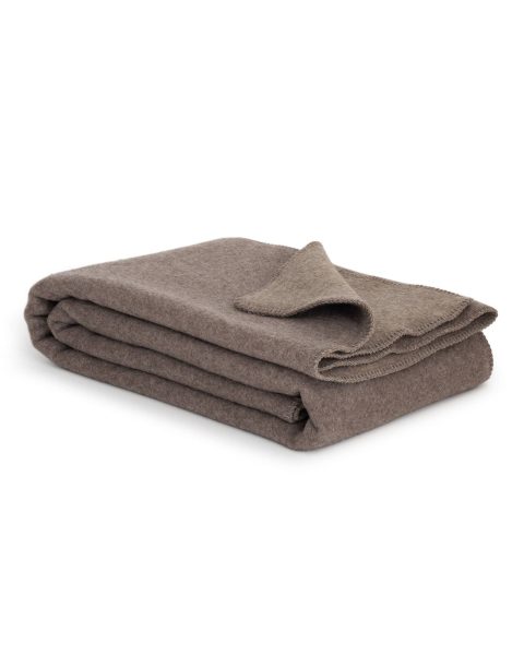 Merino wool bed blanket BROWNY – single – brown