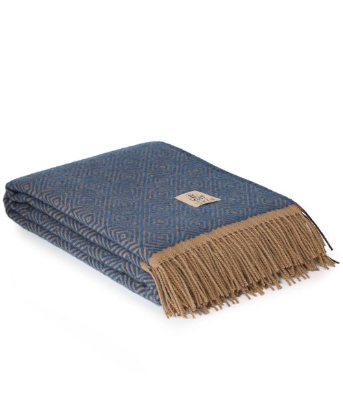 Wool throw blanket VENEZIA Sky