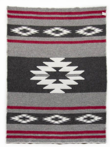 Wool throw blanket CARPATHIAN – grey