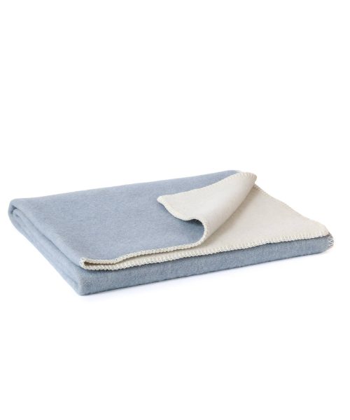 Wool crib blanket BLUE FOG – 100 x 140 cm