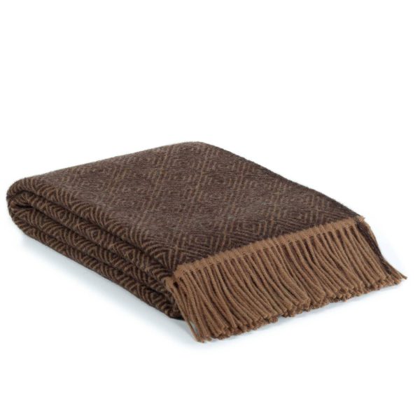 Wool throw blanket VENEZIA Chocolate